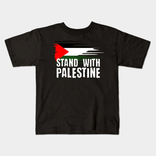 Palestine - Stand With Palestine Kids T-Shirt by Muslimory